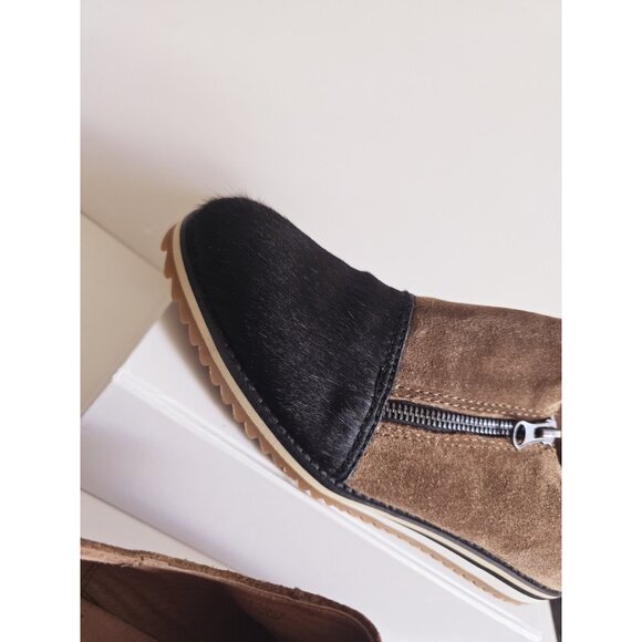 ALL BLACK Footwear Cap Toe Pony Hair Suede Leather Zip Lug Loafer Shoes 39 8.5 - Picture 6 of 14